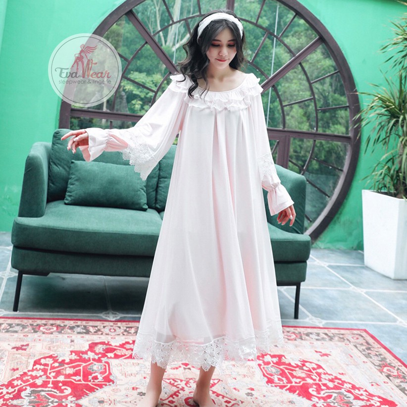 Đầm ngủ dài tay  phong cách lolita