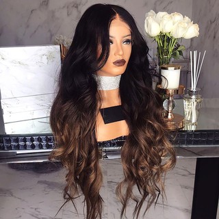 Tóc giả nữ xoăn dài bồng bềnh màu nâu tự nhiên