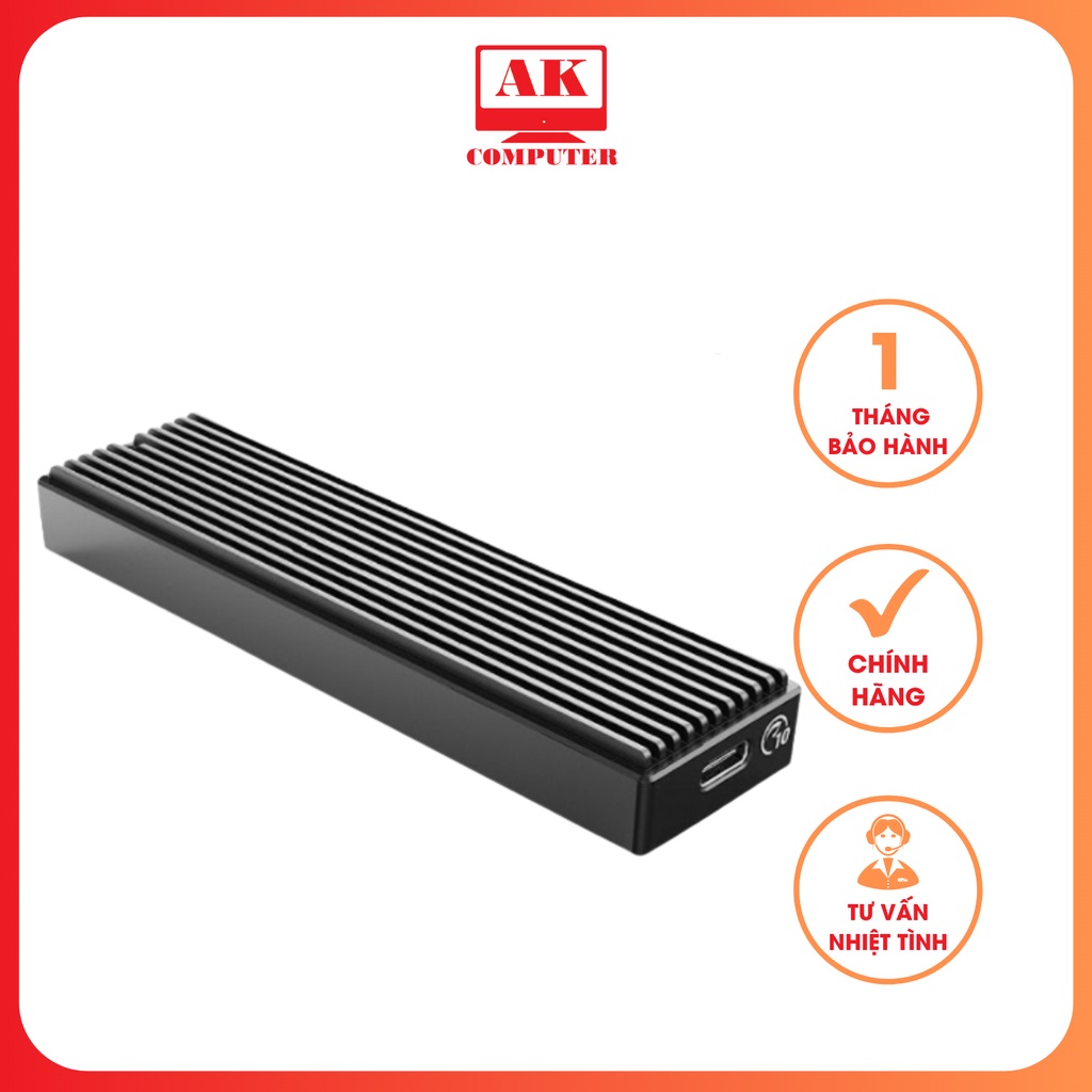 Box Ổ Cứng Di Động M2 ORICO NVMe USB3.1 Type-C Vỏ Nhôm Tản Nhiệt Cao Cấp Orico M2PV-C3