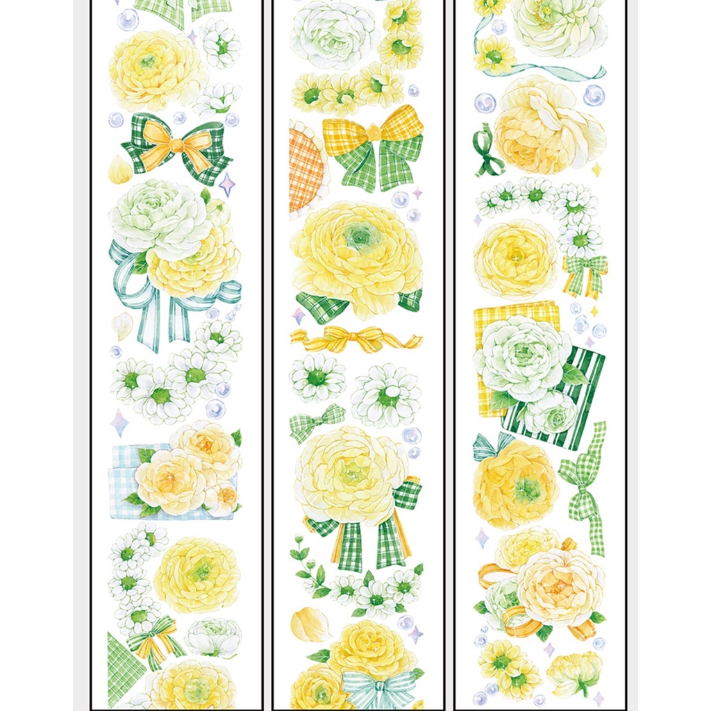 Đoạn chiết hình dán washi các loại hoa hồng