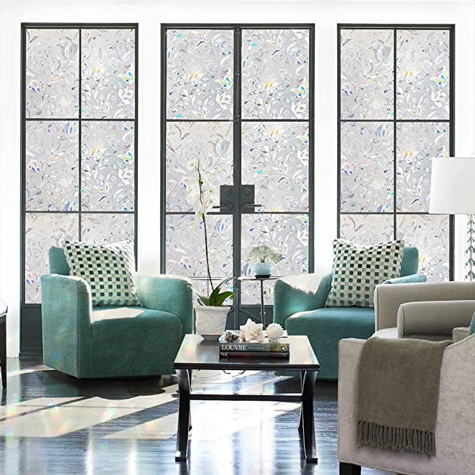 Miếng dán cửa kính họa tiết hoa tulip 3D 45x100cm độc đáo