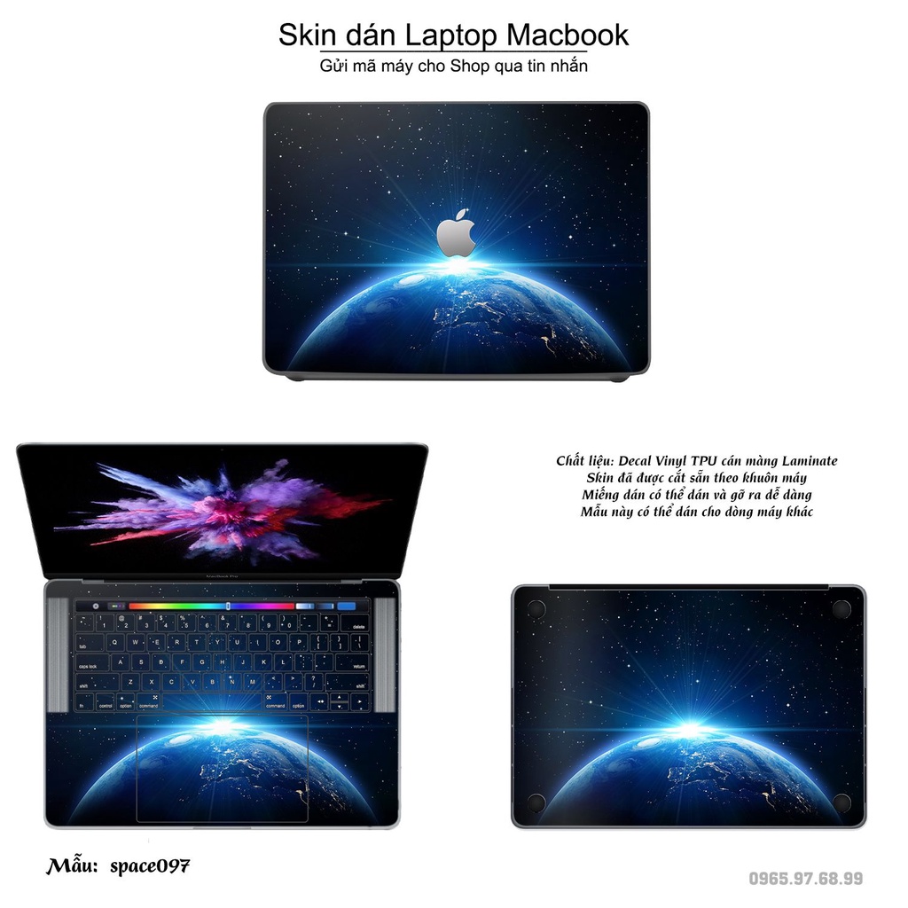 Skin dán Macbook mẫu không gian (đã cắt sẵn, inbox mã máy cho shop)