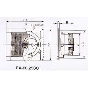 Quạt thông gió Mitsubishi EX-20SC5T - Hàng chính hãng