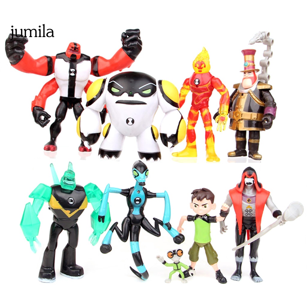 Bộ 9 mô hình nhân vật Ben 10 Kineceleran có đèn LED dùng trang trí bàn làm việc