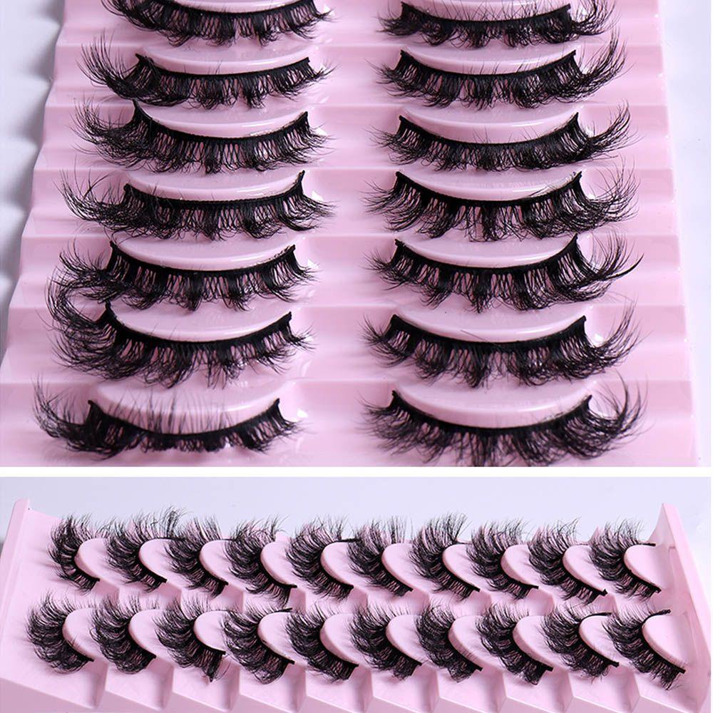 Bộ 10 Cặp Lông Mi Giả Nhiều Lớp Dày Dài Tự Nhiên Có Thể Tái Sử Dụng