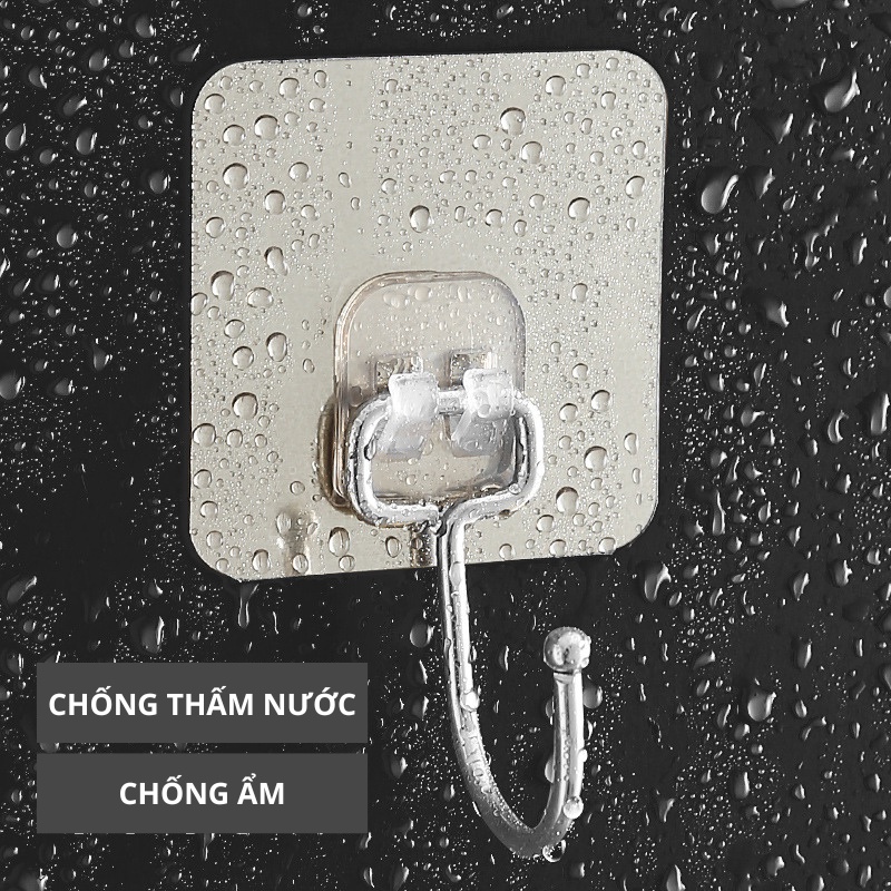 Móc treo đồ chất liệu INOX dán tường chịu lực mới (móc treo, miếng dán PVC rời, dễ dàng thay thế) MT17