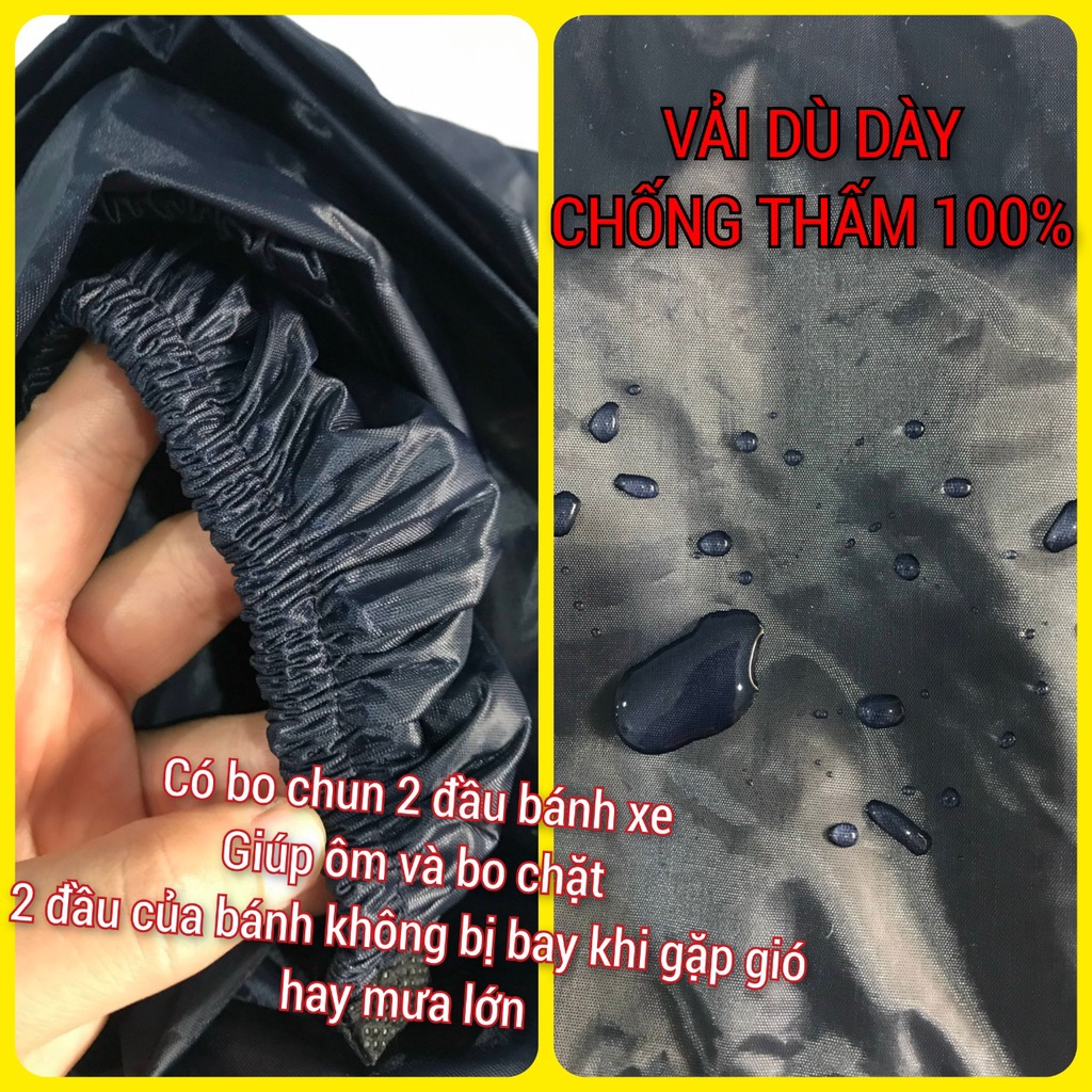 Bạt Phủ - Áo Trùm Xe Máy Cao Cấp Vải Dù Dày 2 Mặt Che Nắng, Mưa Giữ Xe Luôn Như Mới