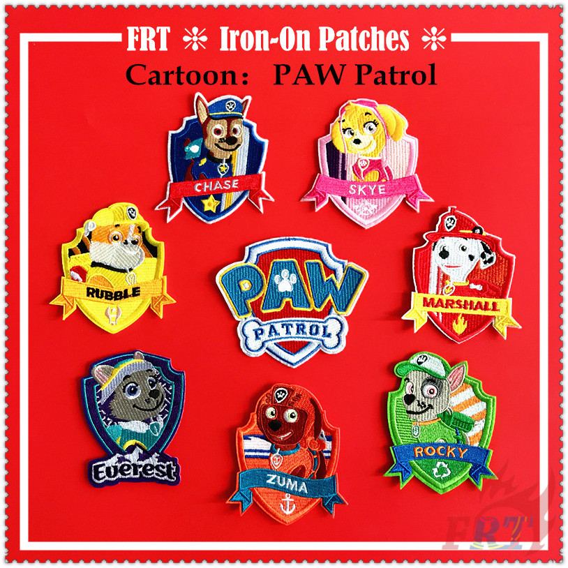 ✿ Phim Hoạt Hình:Paw Patrol Series 03 Miếng Vá Sắt ✿ 1 Sticker Ủi Thêu Hình Huy Hiệu
