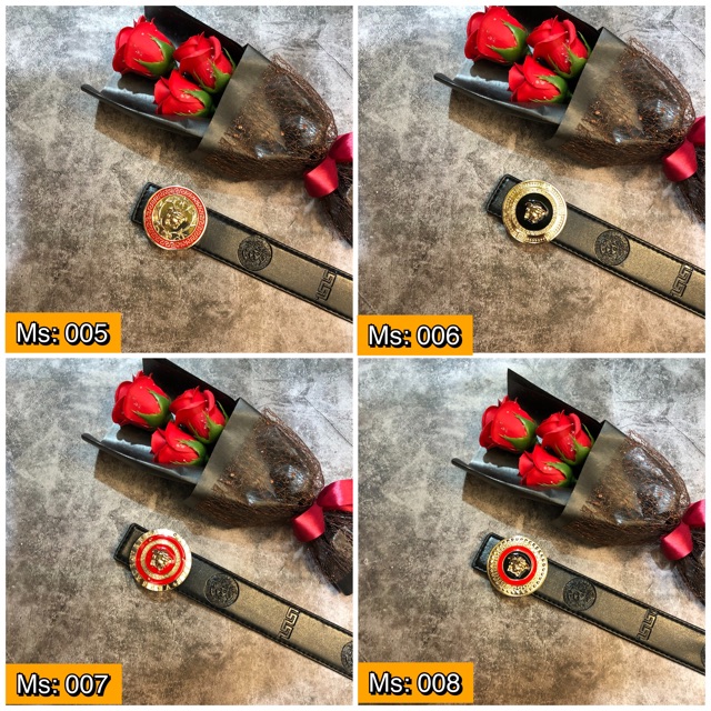 Thắt lưng Lv nam, thắt lưng nam mặt mạ vàng dây dày khâu viền siêu bền