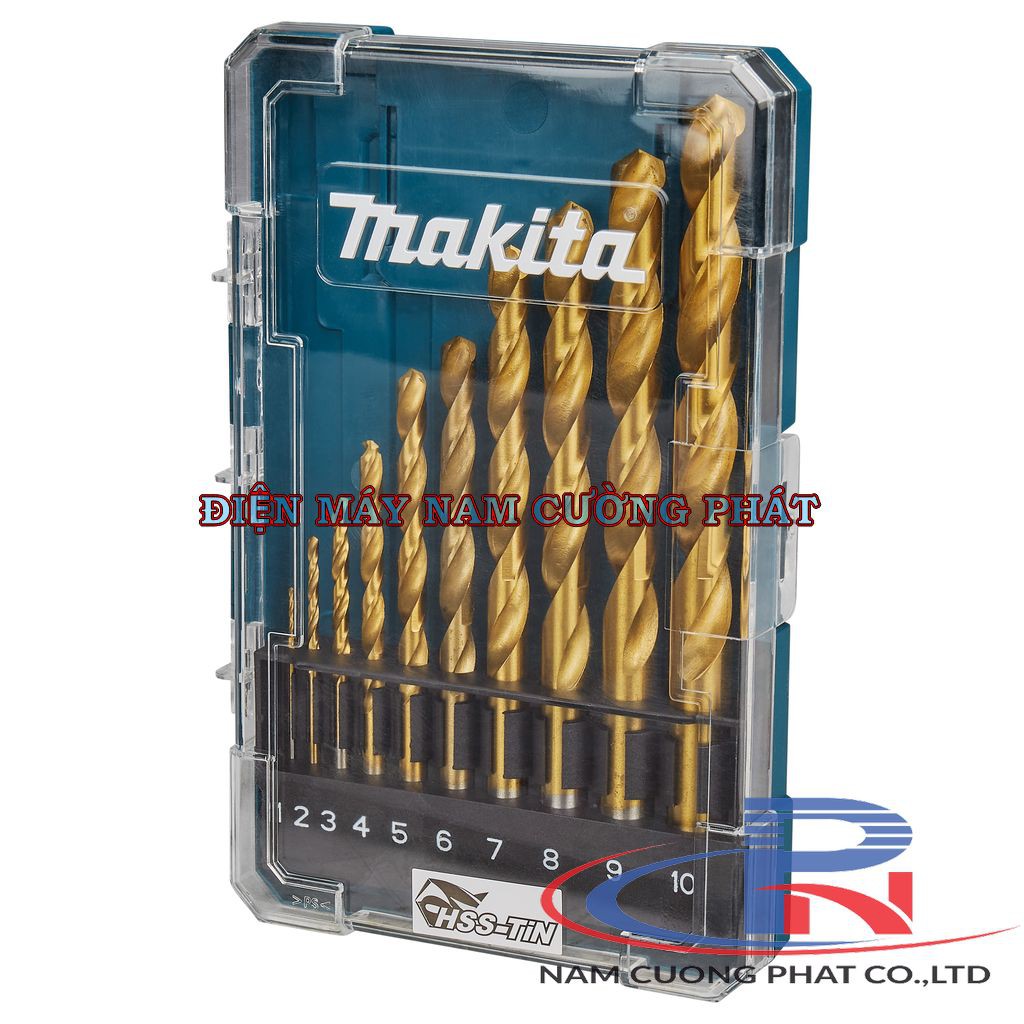 Bộ mũi khoan kim loại HSS-Tin D-72849 Makita (10 cái/ bộ)