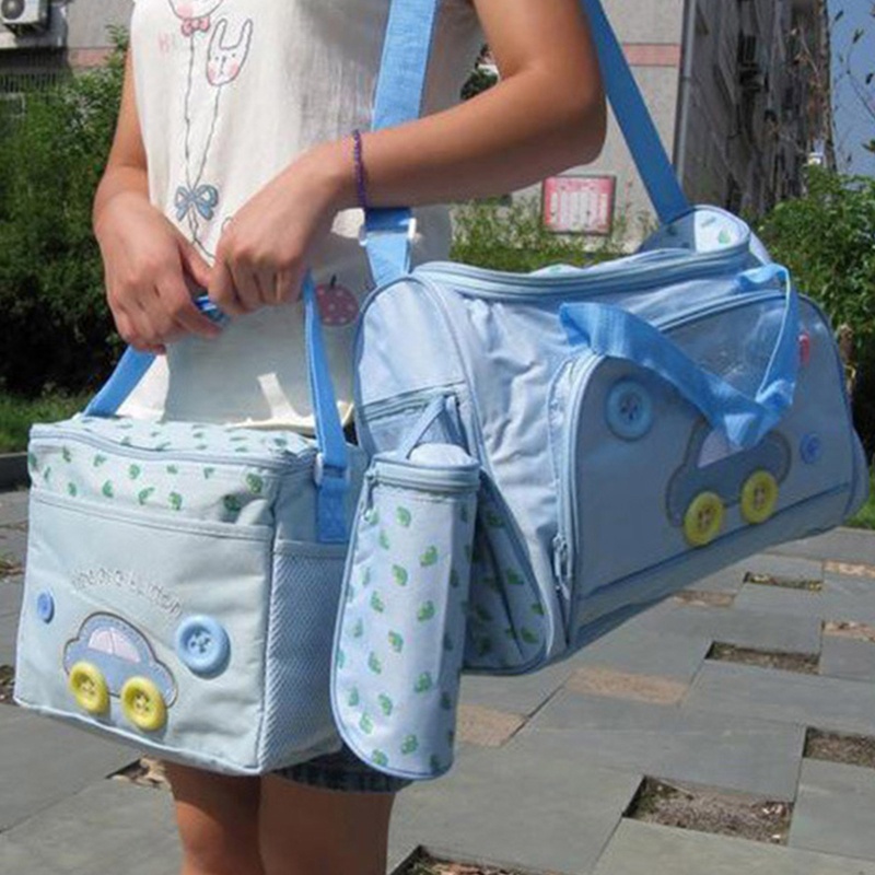 Túi Vải Oxford Đựng Tã Lót Có Tay Cầm Họa Tiết Hoạt Hình Cho Mẹ Và Bé Ốp