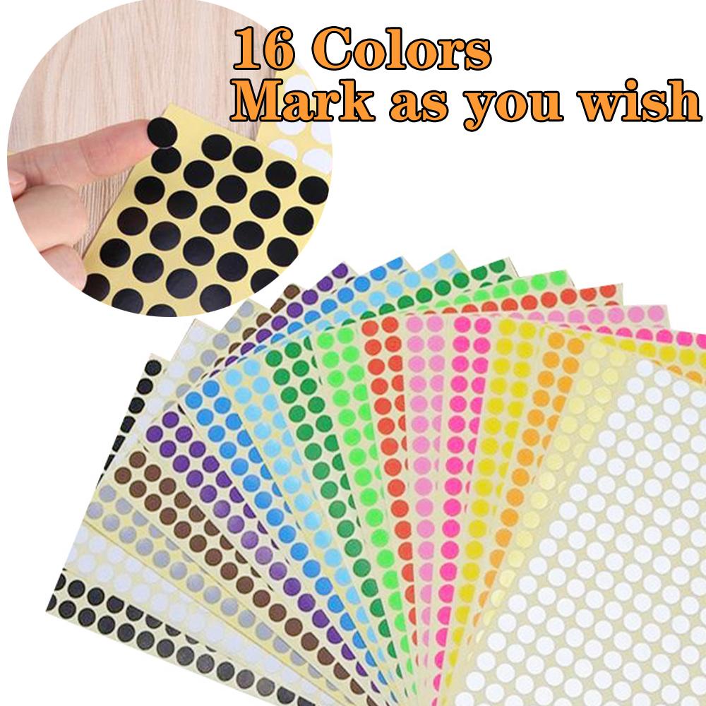 Nhãn Dán Đánh Dấu Hình Tròn Cỡ Nhỏ 10Mm Màu Sắc Xinh Xắn Tiện Dụng Cho Trường Học / Văn Phòng