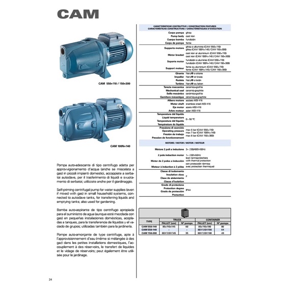 Máy bơm nước bán chân không Pentax CAM 100