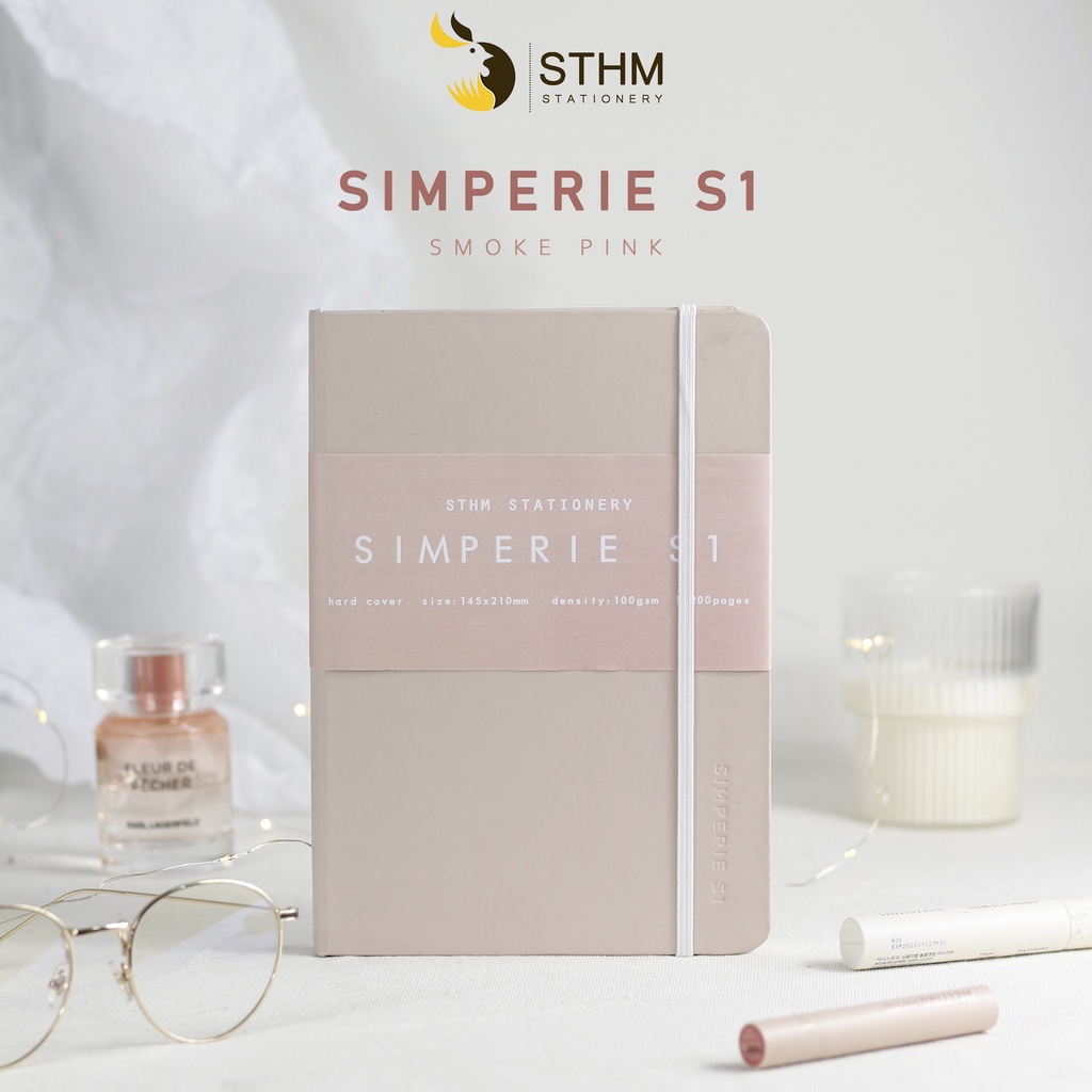 SIMPERIE S1 - Smoke Pink - Sổ tay bìa giấy giả da cao cấp - STHM stationery