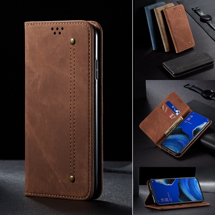 Bao da điện thoại dạng ví có ngăn đựng thẻ phong cách retro cho OPPO Realme 5 Pro Realme Q A9 2020 A5 2020 Reno 2 2Z/2F Realme 5S/5i | BigBuy360 - bigbuy360.vn