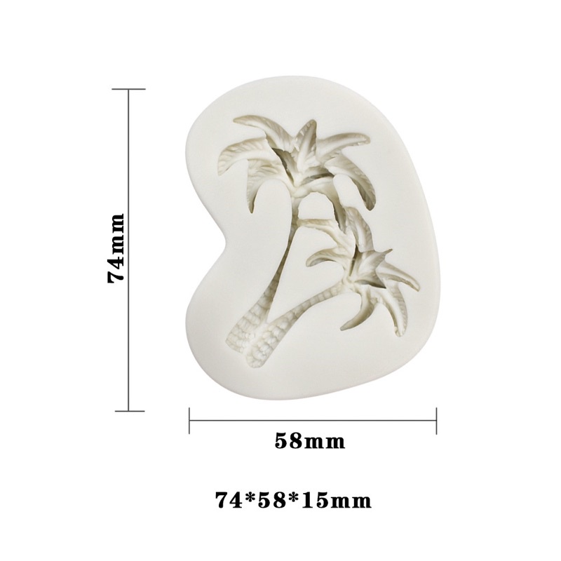 silicon cây dừa trang trí bánh