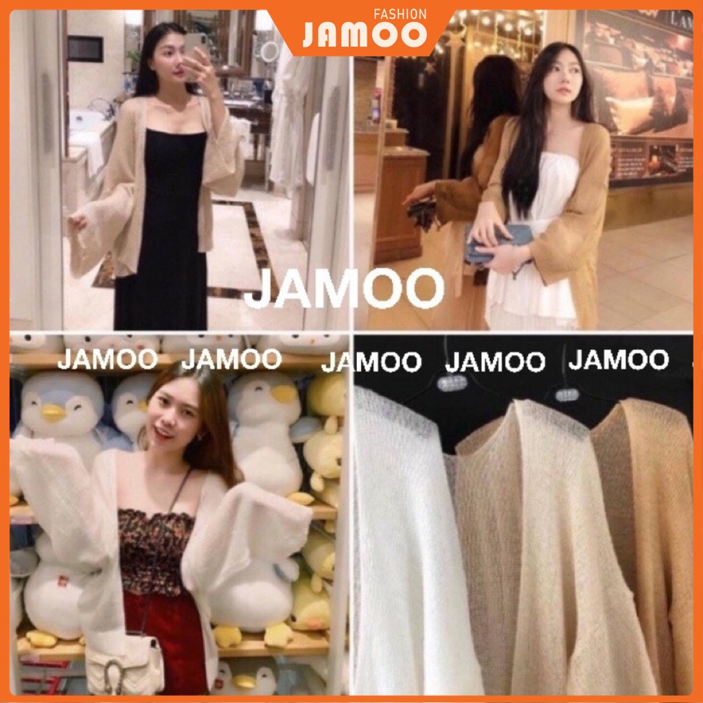 ÁO KHOÁC MỎNG ĐI BIỂN , Áo cardigan len mỏng nữ JAMOO hàng Quảng Châu SIÊU ĐẸP