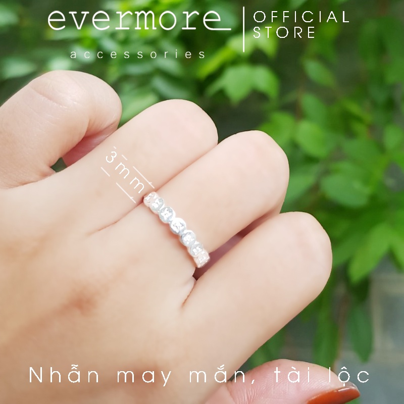Nhẫn bạc hoa may mắn EVERMORE, nhẫn bạc đơn giản lucky flower thanh lịch, minimalism - N037