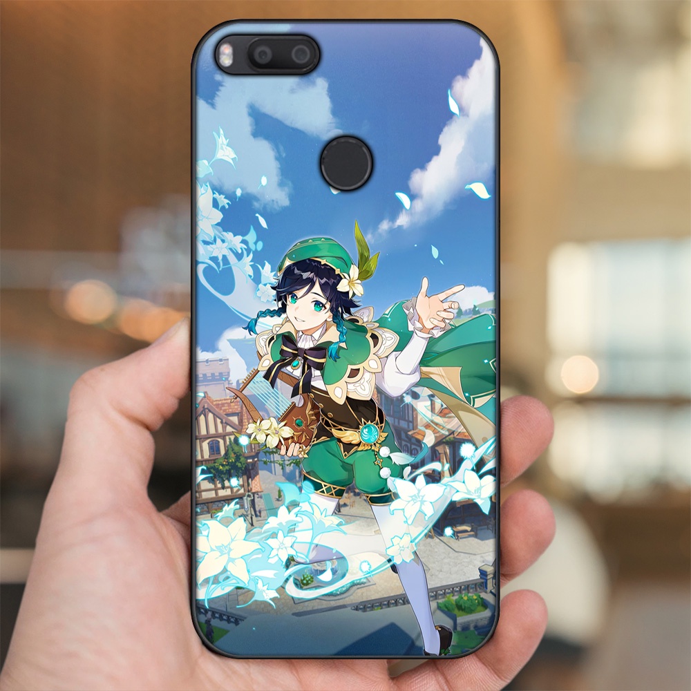 Ốp lưng Xiaomi Mi A1, Mi 5X viền đen in hình Venti Genshin Impact