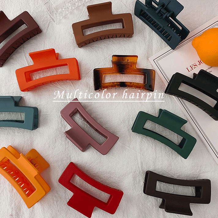 Kẹp Tóc Thiết Kế Màu Trơn Đơn Giản Thời Trang Dành Cho Nữ