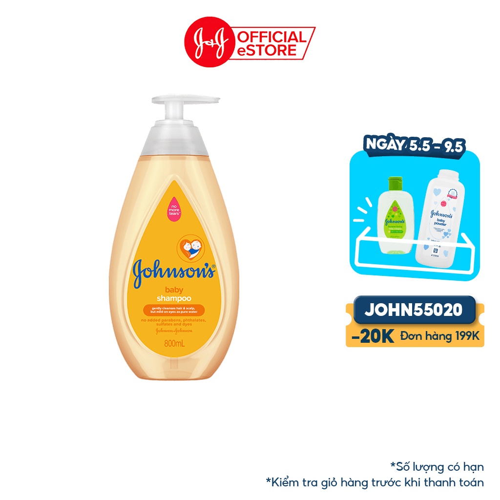 Dầu gội dịu nhẹ cho bé Johnson's baby shampoo 800ml - 100980002