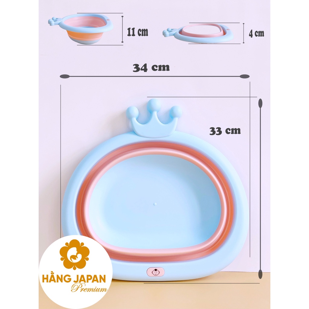 [mã SRMA8618 giảm 50% tối đa 20k đơn 0đ]Chậu rửa mặt gấp gọn hình vương miện cho bé Sasa