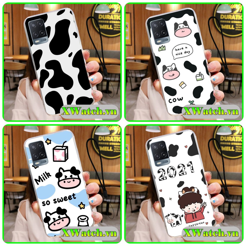 Ốp lưng silicon Oppo F3 F5 F7 F9 A7 A5S A54 A74 Reno 2F Reno3  Reno 4 pro Reno 5 Reno 6 5G Reno 6z Reno 7 in bò sữa