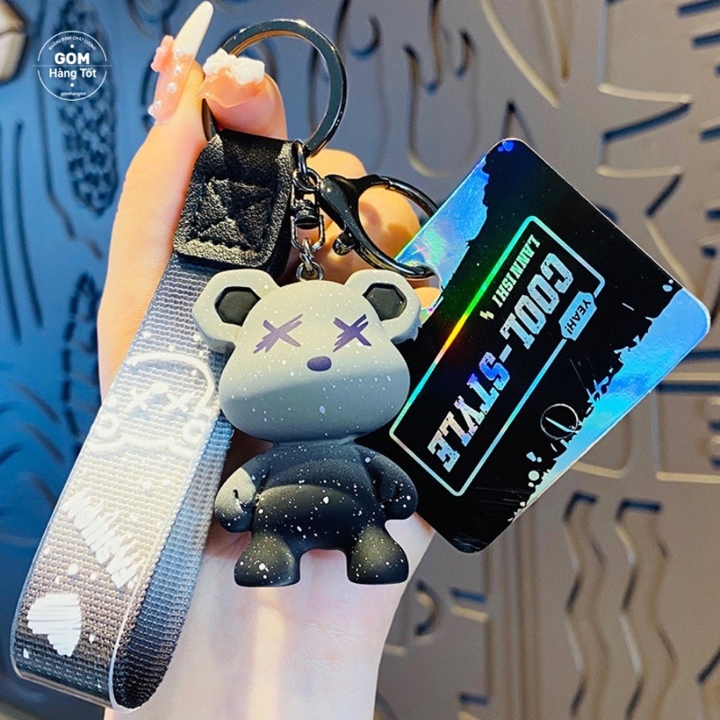 Móc khóa gấu BEARBRICK Hàn Quốc, móc treo trên balo, túi xách siêu dễ thương - BEAR-KEY-002