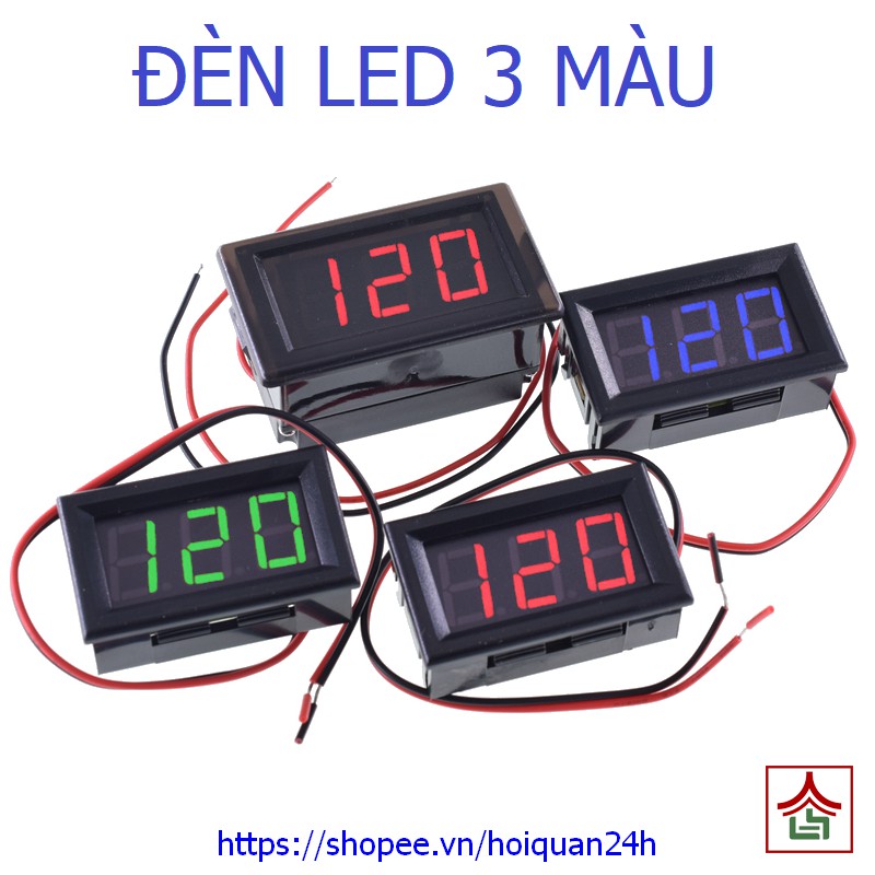 Vôn Kế Điện Tử Kỹ Thuật Số 5v - 120v Cao Cấp 2 Dây Tiện Dụng Có Thể Hiệu Chỉnh Đồng Hồ Đo Vol