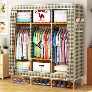 Tủ vải khung gỗ 3 buồng 8 ngăn siêu chắc chắn