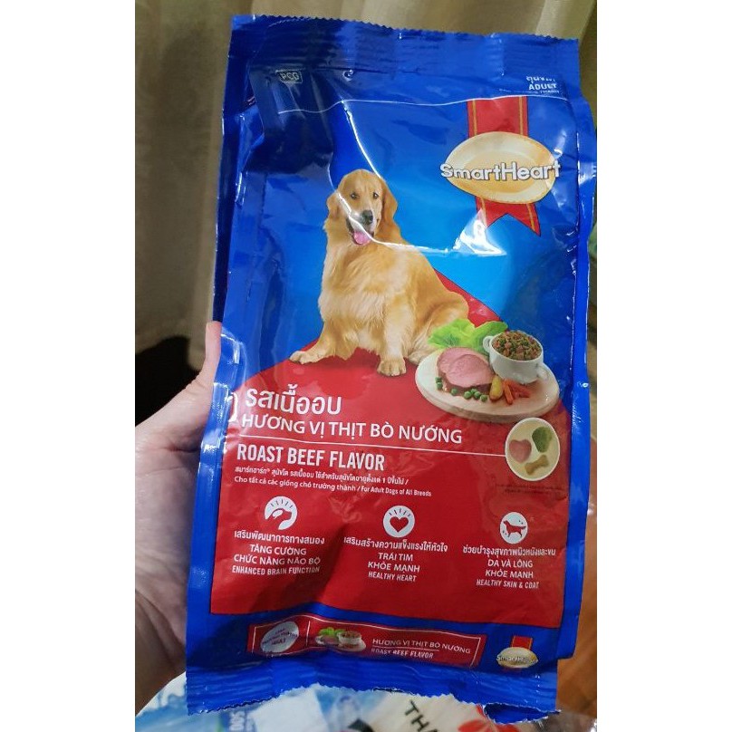 Combo 5 túi hạt 400g Smartheart cho chó trưởng thành vị bò - Lida Pet Shop