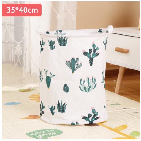 Sọt vải để quần áo, giỏ vải đựng đồ giặt hình mèo ngựa 35*40cm