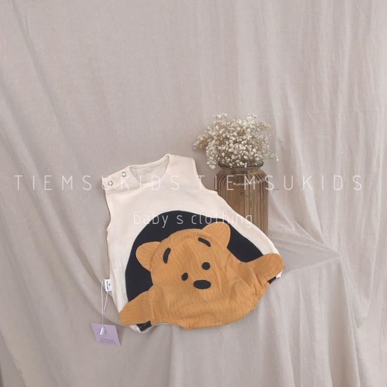 HÀNG TRẺ EM THIẾT KẾ- Body gấu dễ thương cho bé chất liệu xô muslin