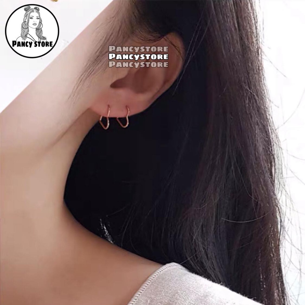 khuyên vành tai trái tim sao chất liệu không gỉ