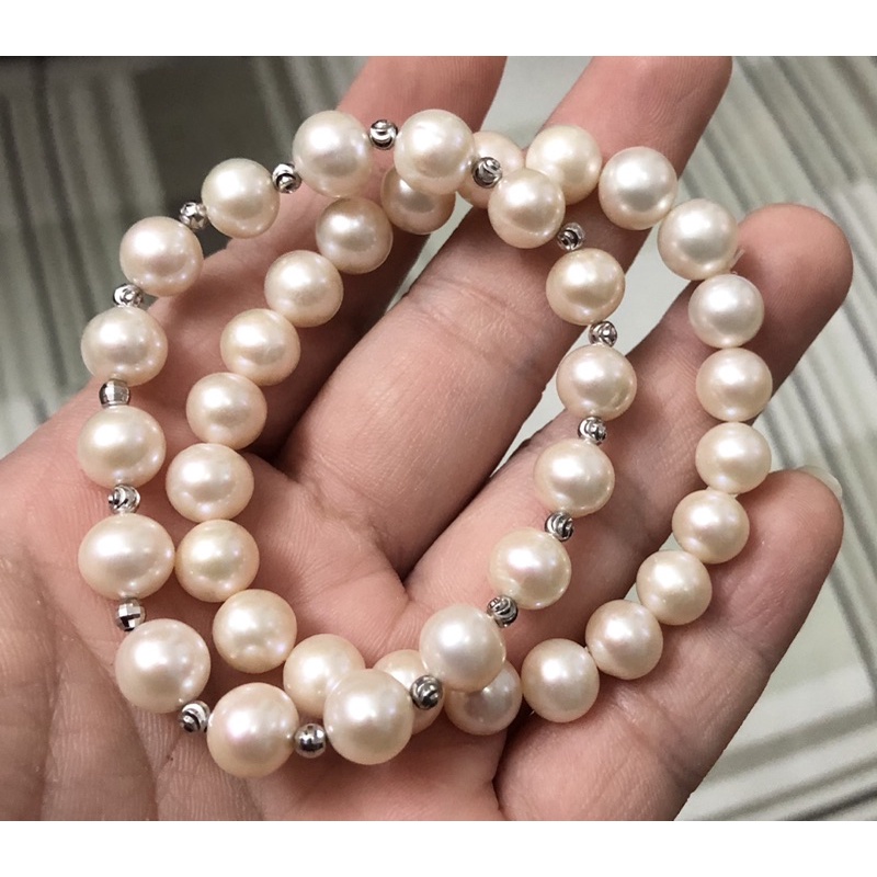 Vòng tay ngọc trai nhân tạo tròn đều 7-8ly