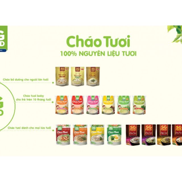 Combo 12 cháo tươi SG food