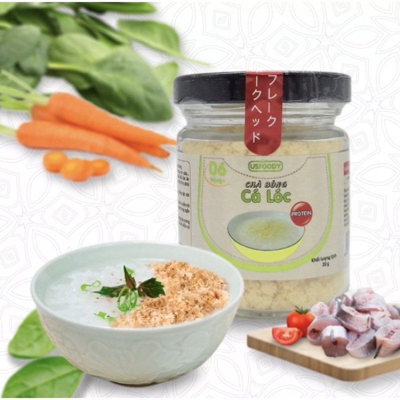 Date 3/2024 Ruốc cá hồi /cá lóc/tôm USFOOD siêu thơm ngon cho bé ăn dặm - chà bông cho bé không mặn 10g,20g