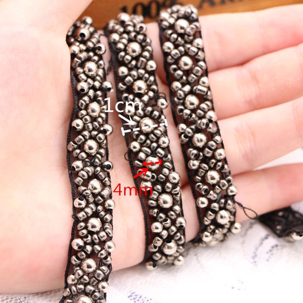 Dải Dây Ren Đính Hạt Ngọc Trai Nhiều Màu Dùng Trang Trí Thủ Công Diy