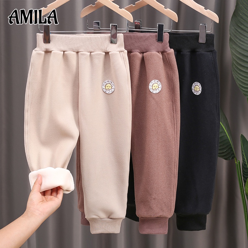 Quần thể thao AMILA lót lông cừu dày dặn thời trang cho bé