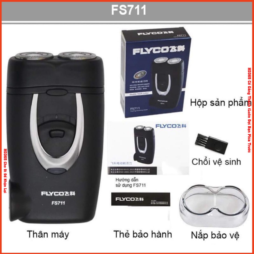 Máy Cạo Dâu Chính Hãng Flyco Fs711, Fs812 Sạc Pin ,Đầu Lưỡi Cạo Tháo Dời Rễ Ràng Vệ Sinh