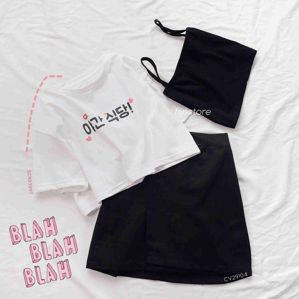 Chân váy chữ A kaki Đen/Be - Fiinstore | BigBuy360 - bigbuy360.vn