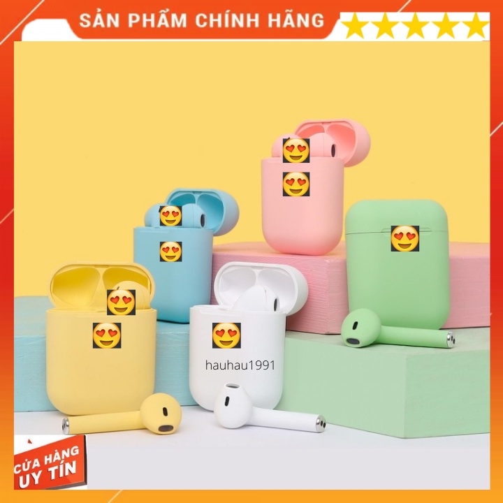 Tai Nghe i12 bluetooth không dây TWS nút cảm ứng âm thanh HIFI có mic đàm thoại Dùng Cho mọi Loại máy.