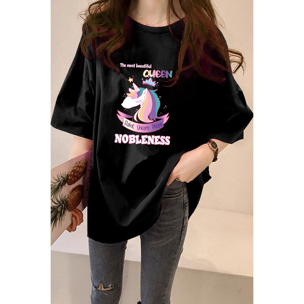 NRVP Áo Thun Tay Ngắn Dáng Rộng In Họa Tiết Thời Trang Mùa Hè Hàn Quốc Mới 2021