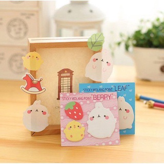 Bộ giấy note molang 3 hình xinh xắn - Giấy note molang 4 màu