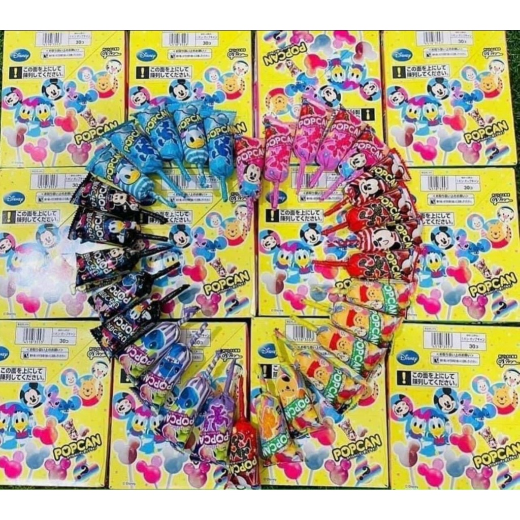 Kẹo Mút Popcan (Hộp 30 cây) Nhật Bản- Kẹo cây Mickey Nhật Bản