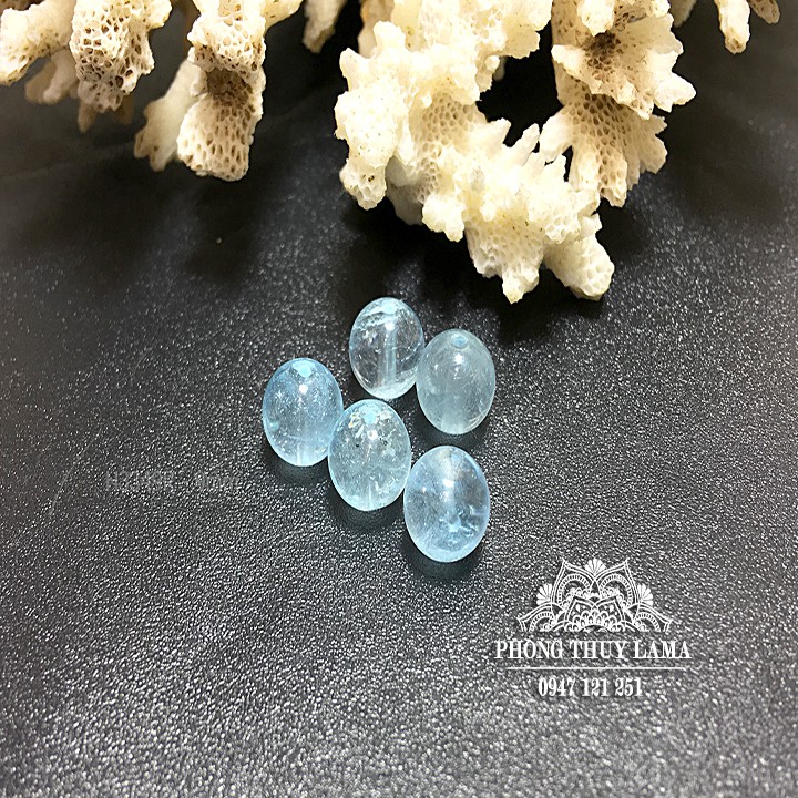 Nguyên liệu đá Topaz xanh 9MM