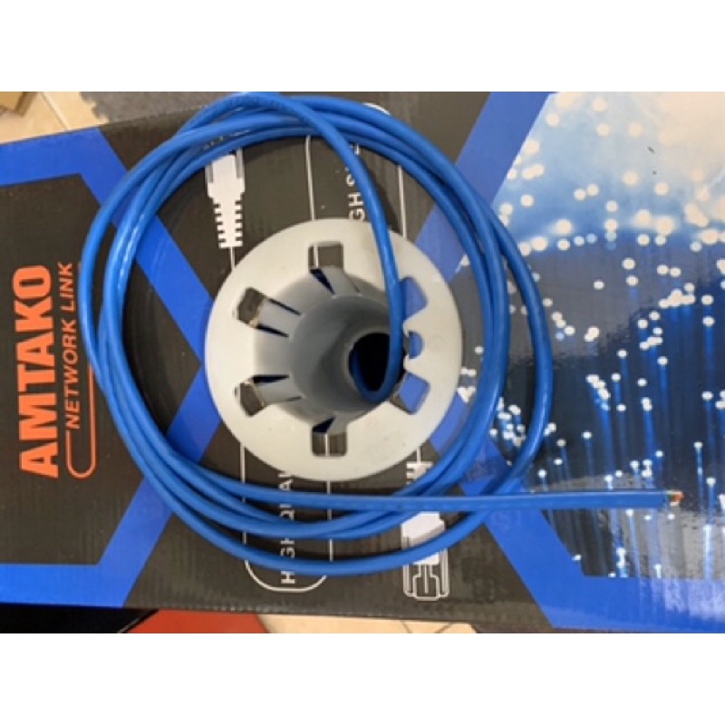 Dây cáp mạng bấm sẵn 2 đầu dài 20- 100 mét - cáp internet Cat6 UTP AMTAKO dây xanh