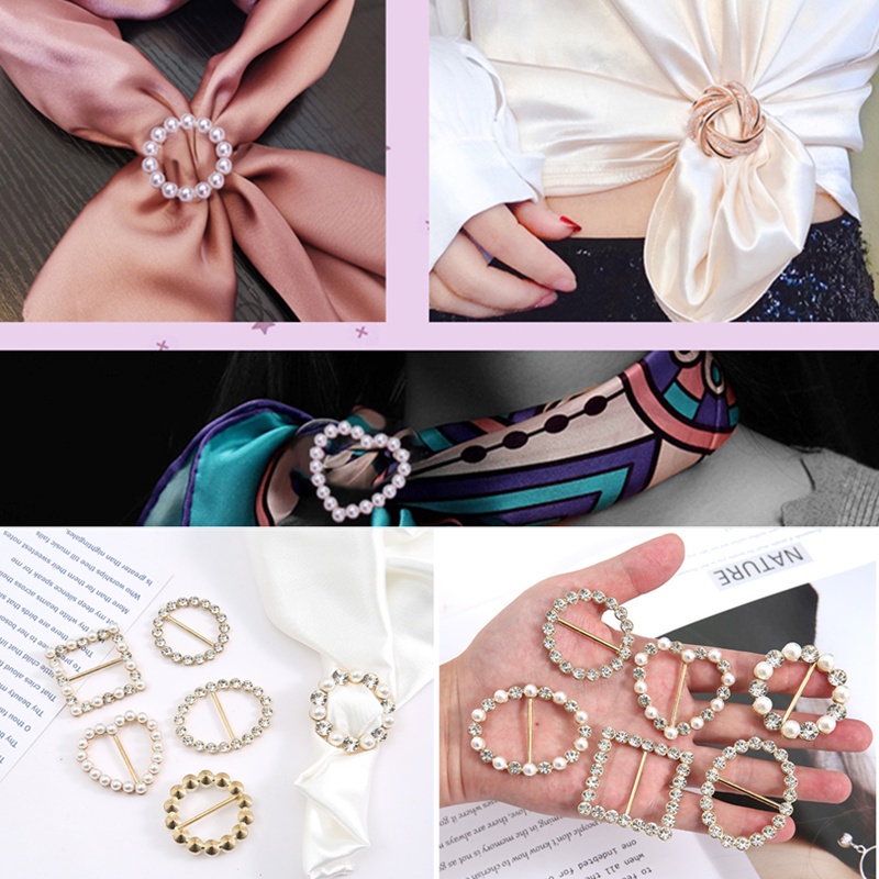 Khóa Thắt Nút Thắt Nút Đính Đá Ngọc Trai Dùng Trang Trí Áo Thun/Khăn Choàng Cổ/Thắt Lưng