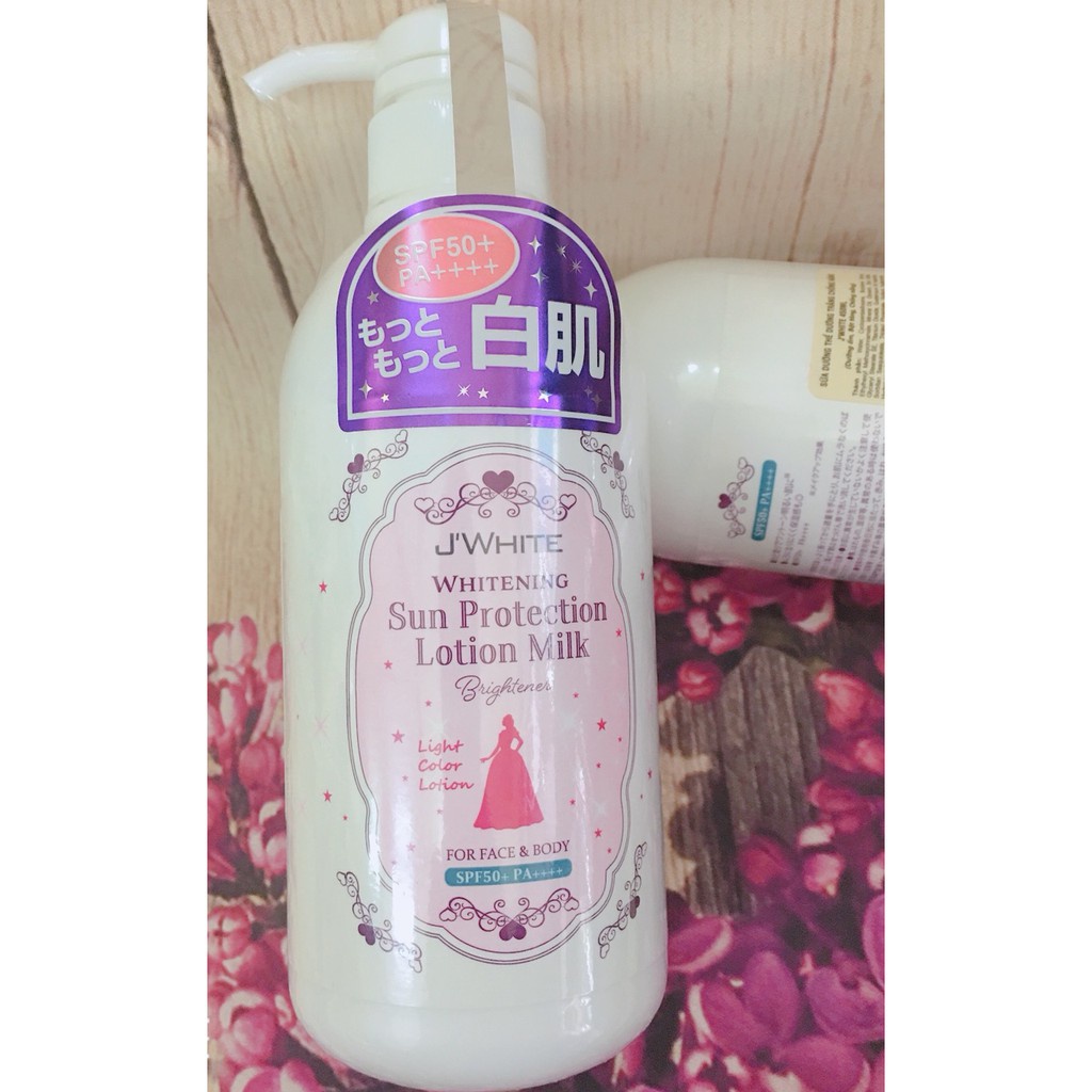 Dưỡng Thể Trắng Da Toàn Thân Nâng Tone chống nắng body Jwhite 450ml hàng chính hãng