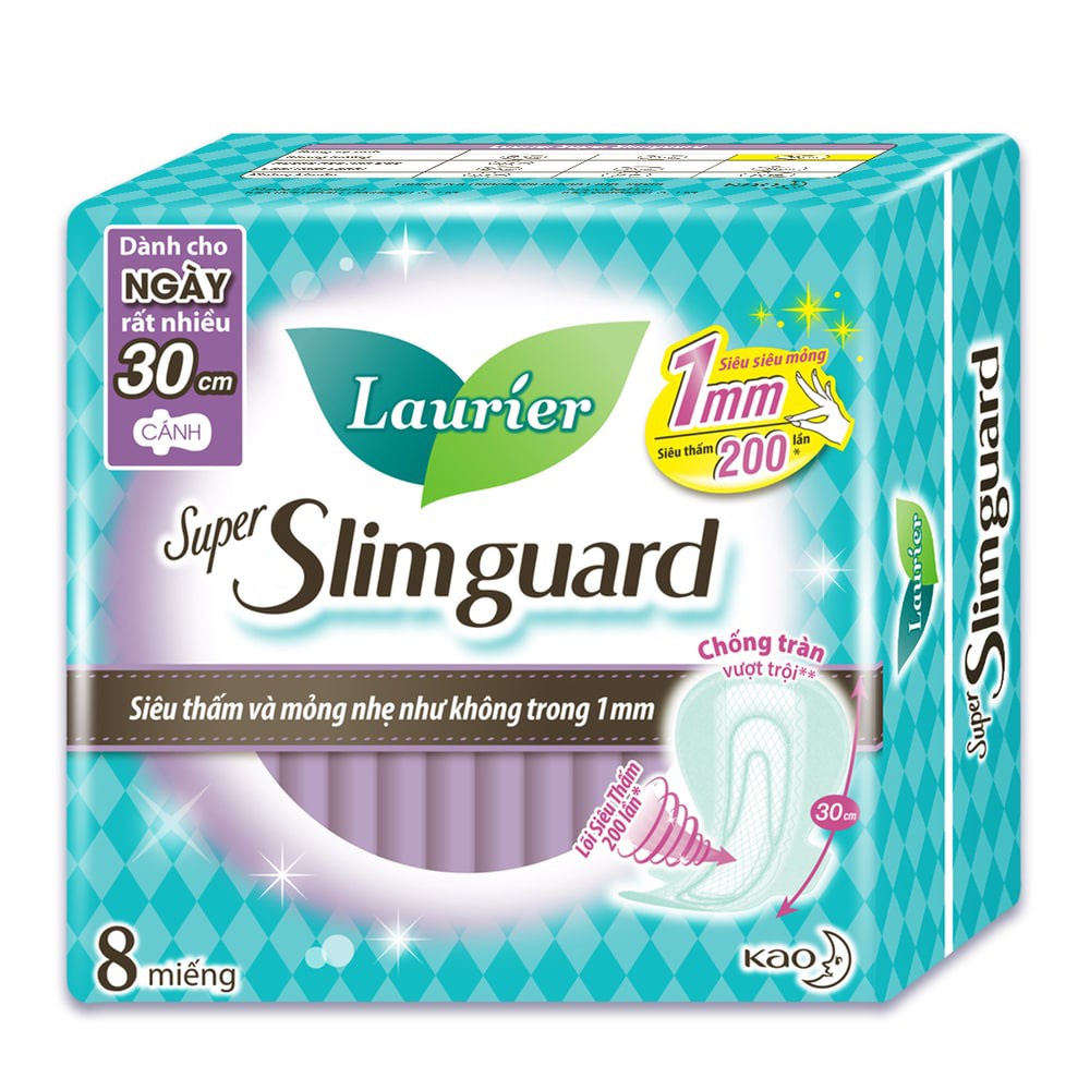 Băng vệ sinh Laurier Super Slimguard Siêu Mỏng 1mm 30cm